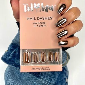 Red Aspen Nail Dashes - Punk Rock, Poppie - Medium Coffin Chrome